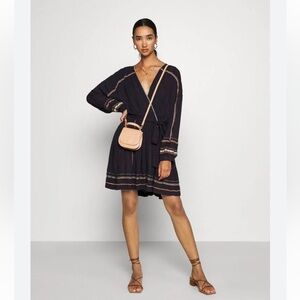 Free People Delilah Minidress in Deep Navy